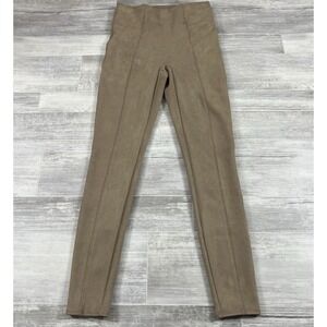 Spanx Leggings Women's Mdn Brown Faux Suede Pull On Skinny Stretch Core Shaping‎